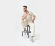 Мужские носки AKAR спортивные серый меланж BEL-02A_GM