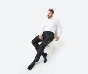 Мужские носки AKAR классические Бамбук-шерсть черный WL2.BEL-01_B