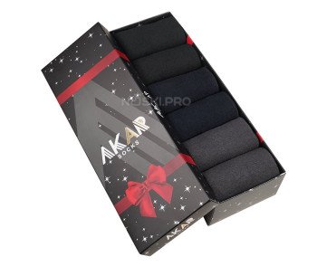 Мужские носки AKAR в подарочной коробке, 3 цвета, 6 пар ARGV-550