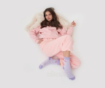 Женские носки AKAR Махровые Мульти сиреневый BBL-06_P