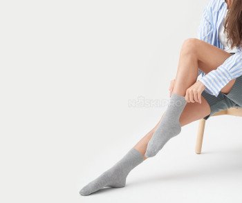 Женские носки AKAR с ослабленной резинкой серый меланж DBL-06_GM
