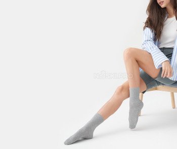 Женские носки AKAR с ослабленной резинкой серый меланж DBL-06_GM