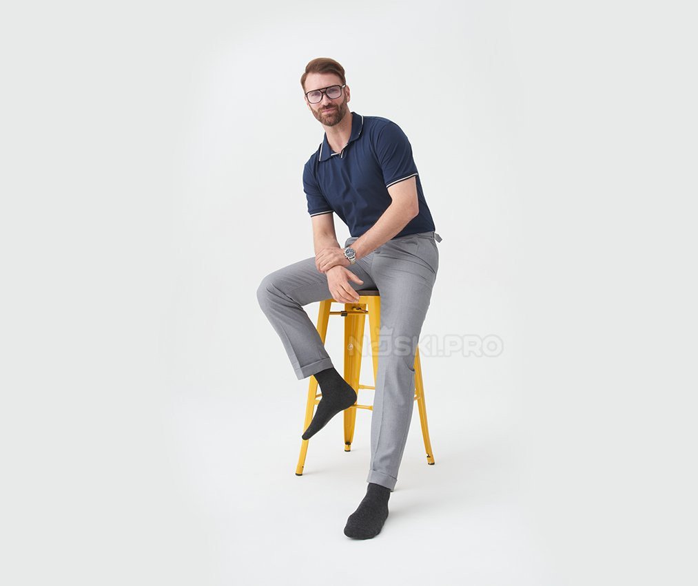 Мужские носки AKAR классические Бамбук-шерсть темно-серый WL2.BEL-01_DG